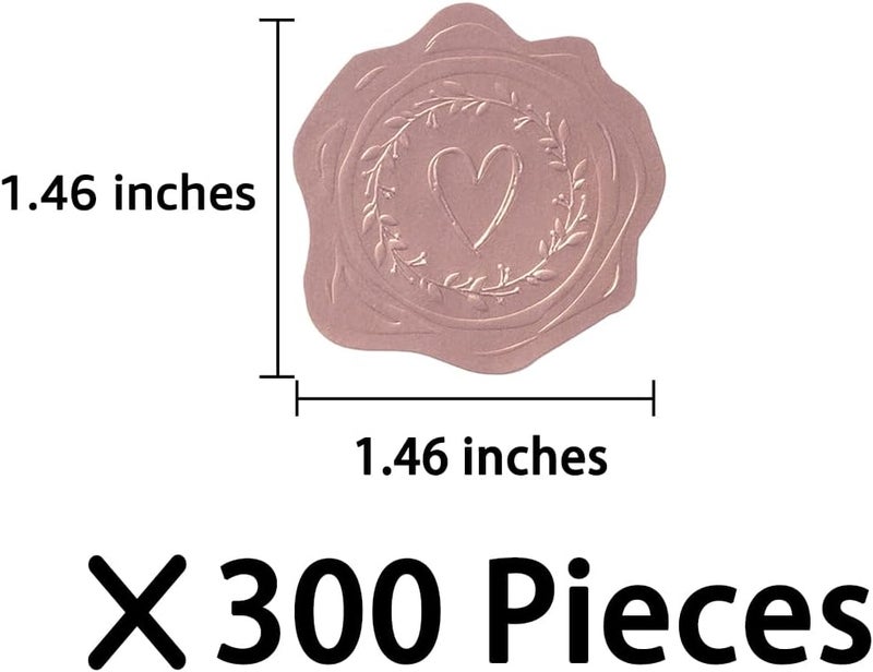 Homtable 300 Pieces Embossed Gold Foil Stickers Gold Stickers for Envelopes, Wedding Invitations, Christmas Greeting Cards Envelopes (Rose Gold Heart-Love) - Image 2